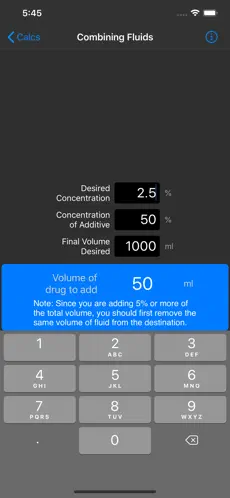 VetPDA Calcs screenshot 1